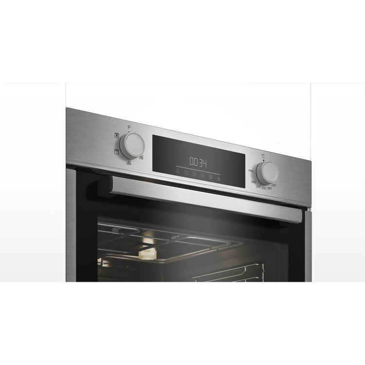 Beko Electric Single Oven with Steam Cleaning and Digital Timer - Stainless Steel