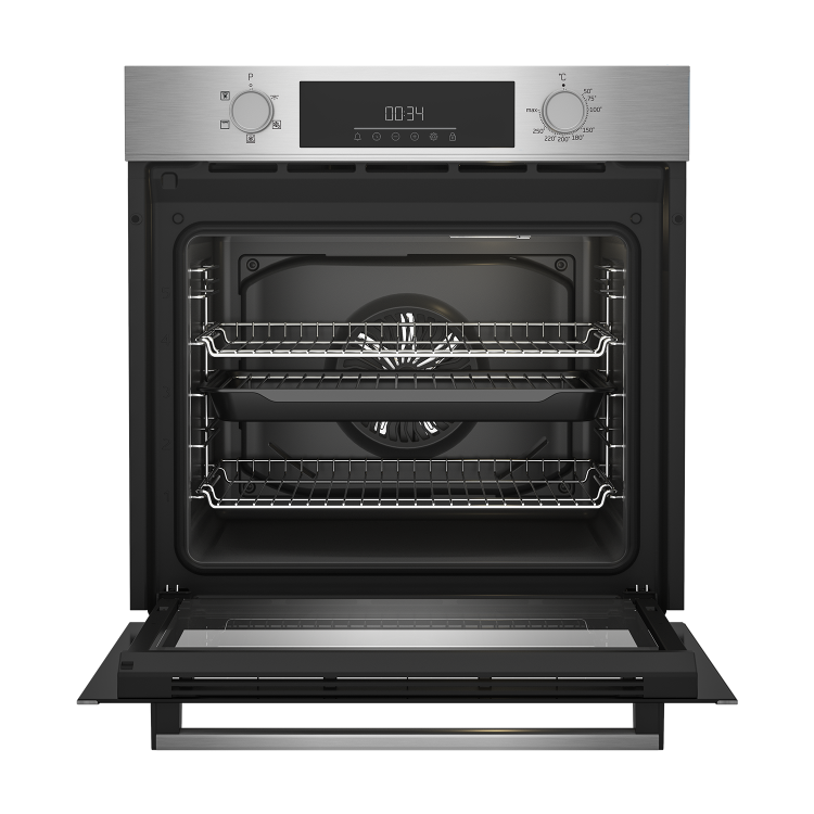 Beko Electric Single Oven with Steam Cleaning and Digital Timer - Stainless Steel