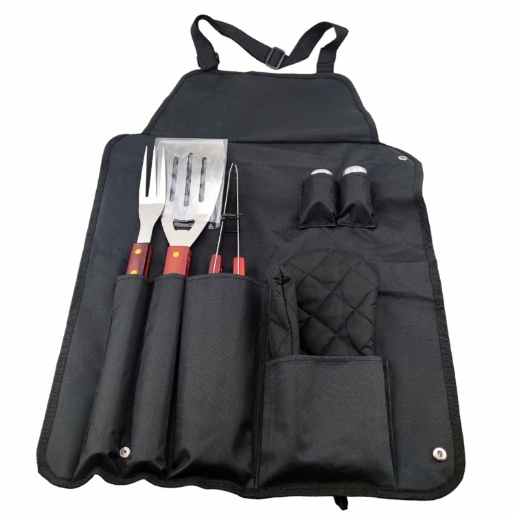 Boss Grill 6 Piece Apron and BBQ Utensil Accessory Pack