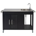 BBQSTABLE Boss Grill BBQ Serving Trolley with Sink and Utensil Hooks