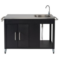 Boss Grill BBQ Serving Trolley with Sink and Utensil Hooks Boss Grill BBQ Serving Trolley with Sink and Utensil Hooks