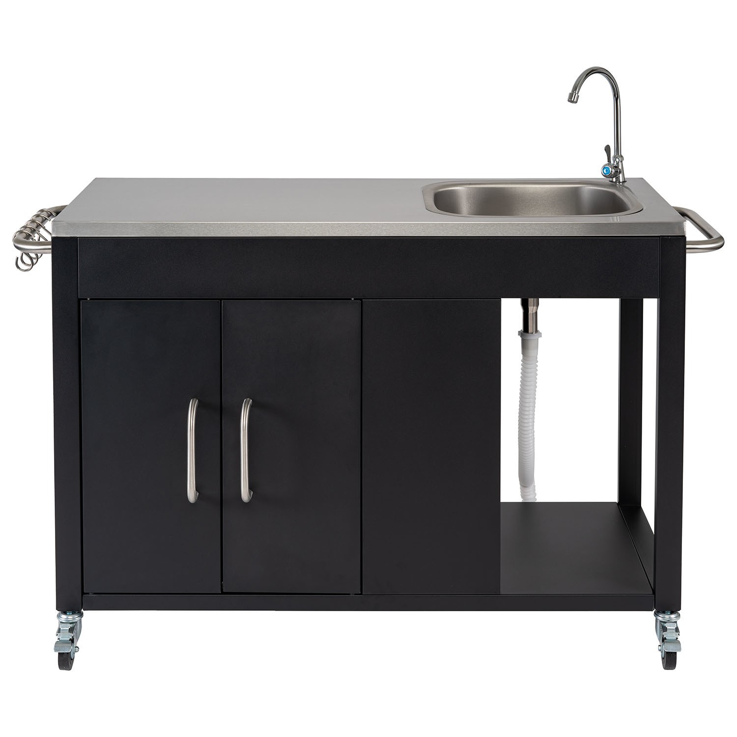 Boss Grill BBQ Serving Trolley with Sink and Utensil Hooks