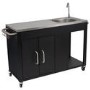 Boss Grill BBQ Serving Trolley with Sink and Utensil Hooks