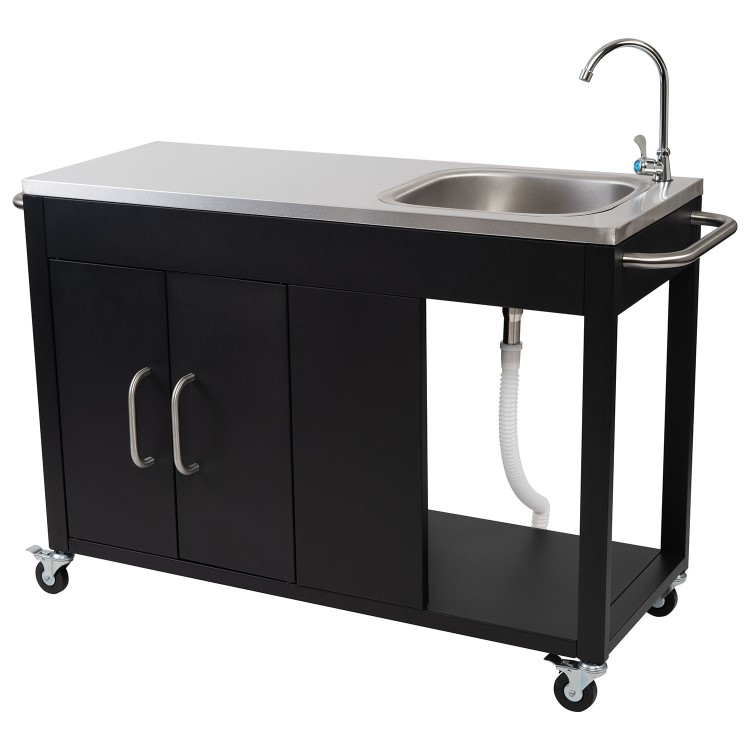 Boss Grill BBQ Serving Trolley with Sink and Utensil Hooks