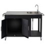 Boss Grill BBQ Serving Trolley with Sink and Utensil Hooks