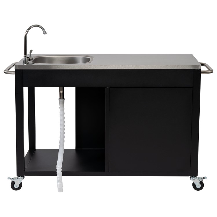 Boss Grill BBQ Serving Trolley with Sink and Utensil Hooks