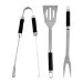 Refurbished electriQ BBQTOOLS 3 Piece BBQ Tool Set Includes Tongs Spatula & Fork