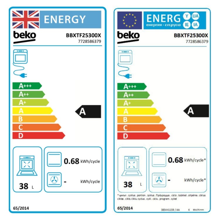 Beko bPRO 500 BBXTF25300X Built Under Electric Double Oven - Stainless Steel