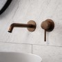 Brushed Bronze Wall Mounted Basin Mixer Tap - Arissa