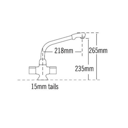 Kitchen Solutions BC1017 BC1018 Cristol Dual Flow Mono Mixer Tap Brushed Steel