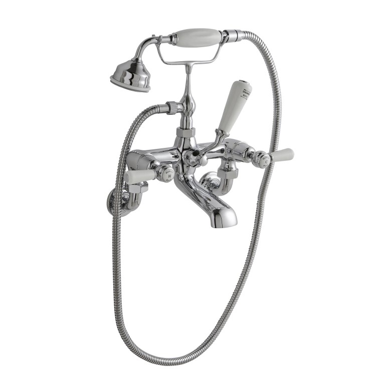 Hudson Reed White Topaz With Lever Wall Mounted Bath Shower Mixer