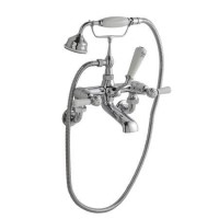 Hudson Reed White Topaz With Lever Wall Mounted Bath Shower Mixer