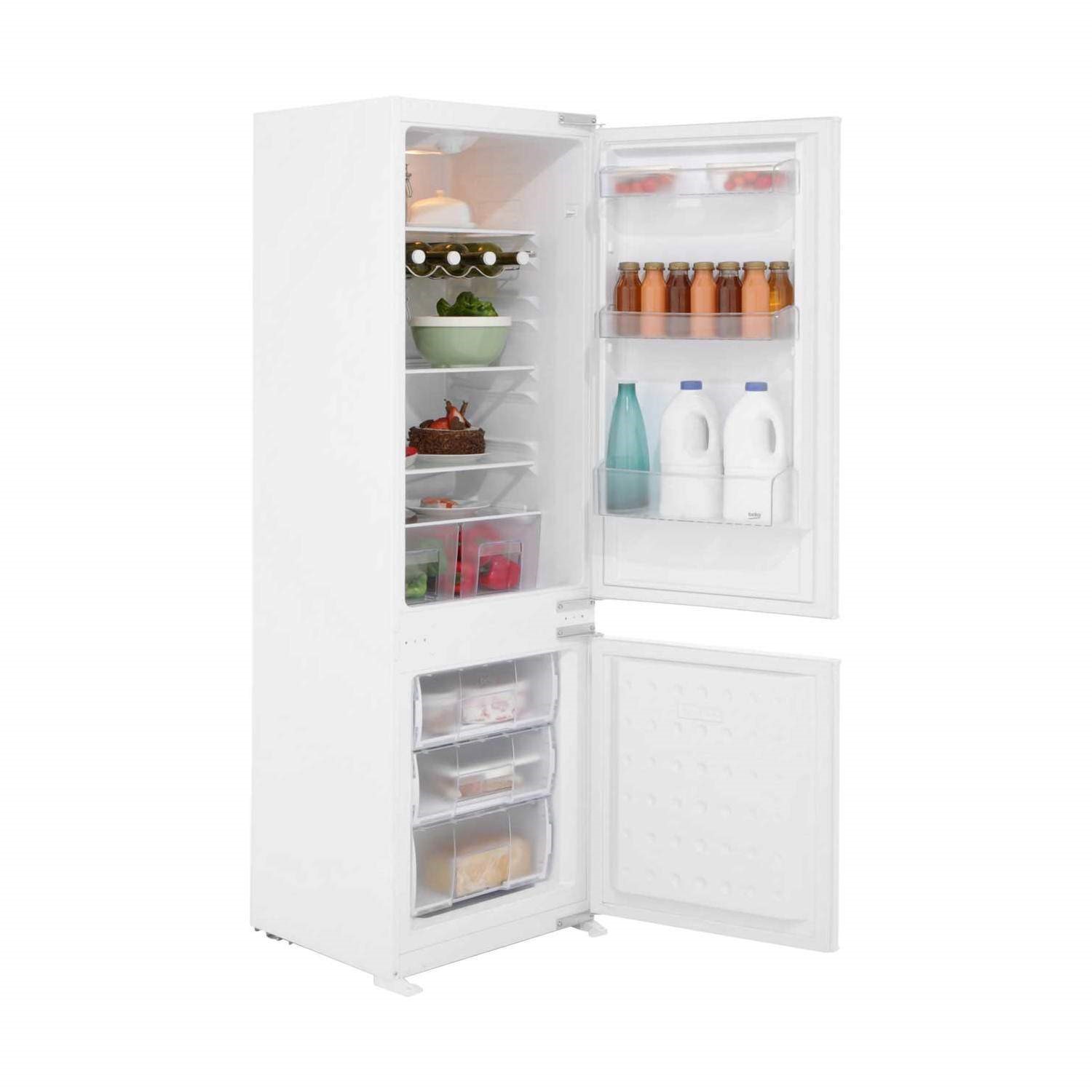 Beko BC732 7030 Sliding Rail Integrated Fridge Freezer White