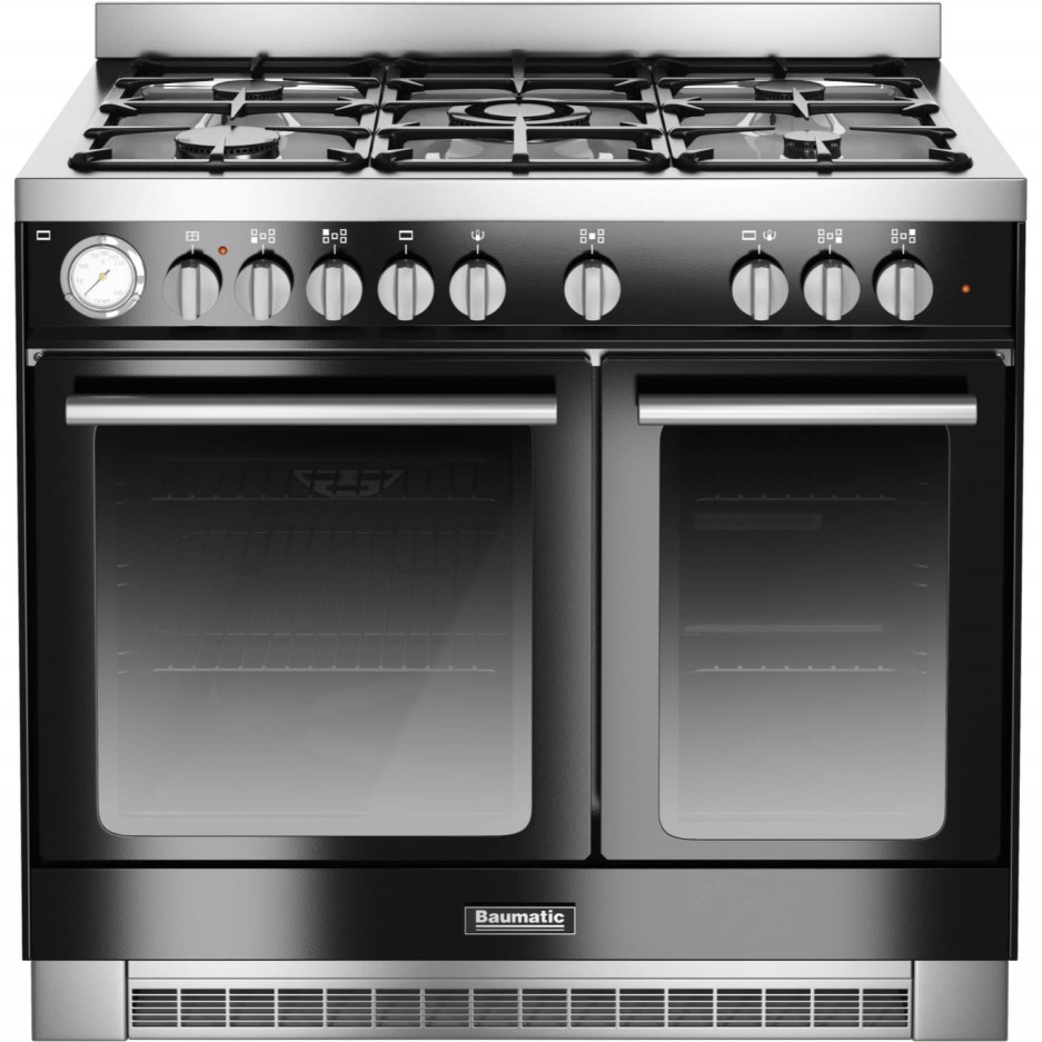 Baumatic BCD925BL Twin Cavity 90cm Dual Fuel Range Cooker Black