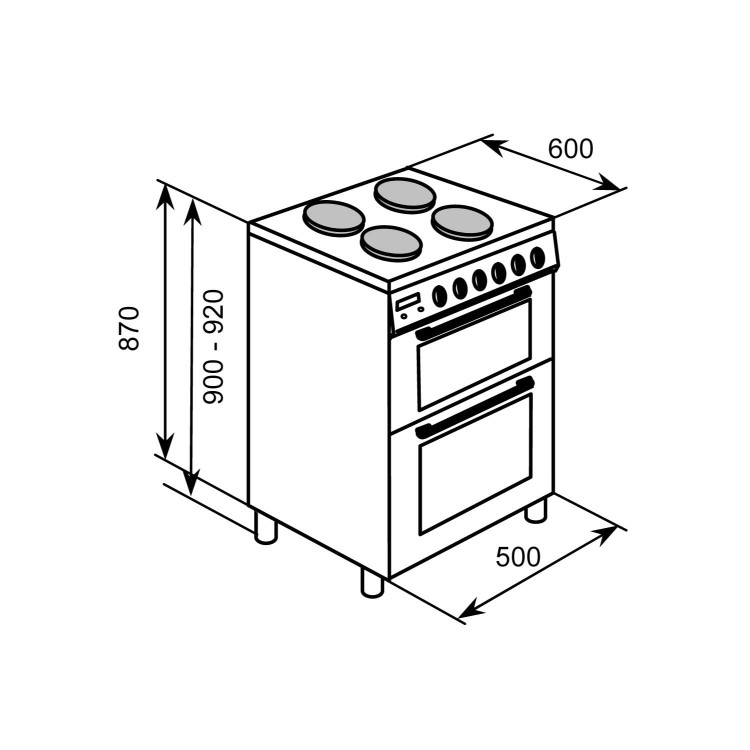 Baumatic BCE520R Dual Cavity 50cm Electric Cooker - Red
