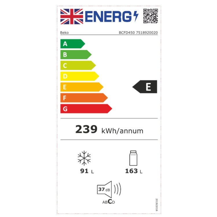 Beko 254 Litre 50/50 Integrated Fridge Freezer