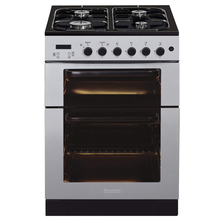 Baumatic BCG625SS Double Cavity 60cm Gas Cooker Stainless Steel