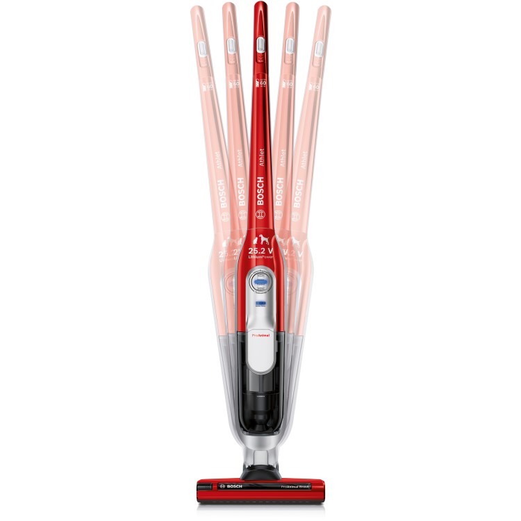 Bosch BCH6PETGB Athlet Animal Upright Cordless Vacuum Cleaner 0.9 L - Tornado Red