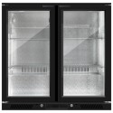 BCPR2H Hinged Double Door Undercounter Bottle Cooler - Back Bar Cabinet - Black - 1 Year Full Parts and Labour warranty