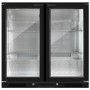 Hinged Double Door Undercounter Bottle Cooler - Back Bar Cabinet - Black - 1 Year Full Parts and Labour warranty