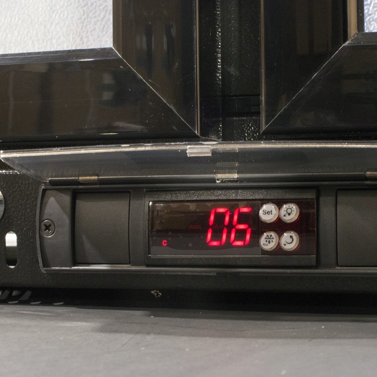 Hinged Double Door Undercounter Bottle Cooler - Back Bar Cabinet - Black - 1 Year Full Parts and Labour warranty