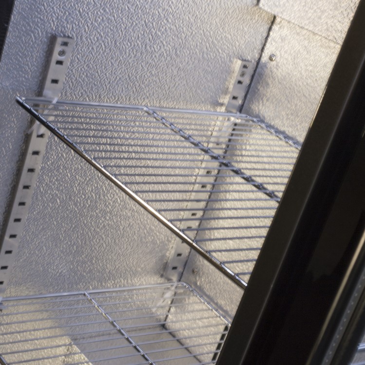 Hinged Double Door Undercounter Bottle Cooler - Back Bar Cabinet - Black - 1 Year Full Parts and Labour warranty