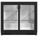 BCPR2S Sliding Double Door Undercounter Bottle Cooler - Back Bar Cabinet - Black - 1 Year Full Parts and Labour warranty