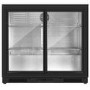 Sliding Double Door Undercounter Bottle Cooler - Back Bar Cabinet - Black - 1 Year Full Parts and Labour warranty