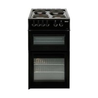 Beko BD533AK 50cm Wide Double Cavity Electric Cooker With Fan Cooking And Solid Plate Hob Black