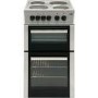 Beko BD533AS 50cm Electric Cooker with Twin Cavity and Solid Plate Hob - Silver