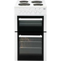Beko BD533AW 50cm Wide Double Cavity Electric Cooker With Fan Cooking And Solid Plate Hob White