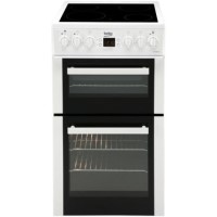 Beko BDC545AW 50cm Double Cavity Electric Cooker With Ceramic Hob White