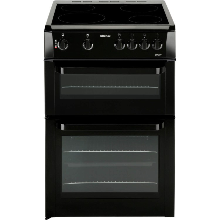 Beko BDC643K 60cm Double Cavity Electric Cooker WIth Ceramic Hob Black