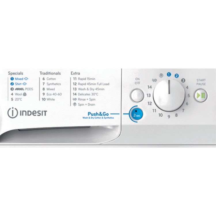 Indesit Push&Go 10kg Wash 7kg Dry 1400rpm Washer Dryer - White