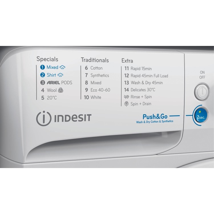 Indesit Push&Go 10kg Wash 7kg Dry 1400rpm Washer Dryer - White