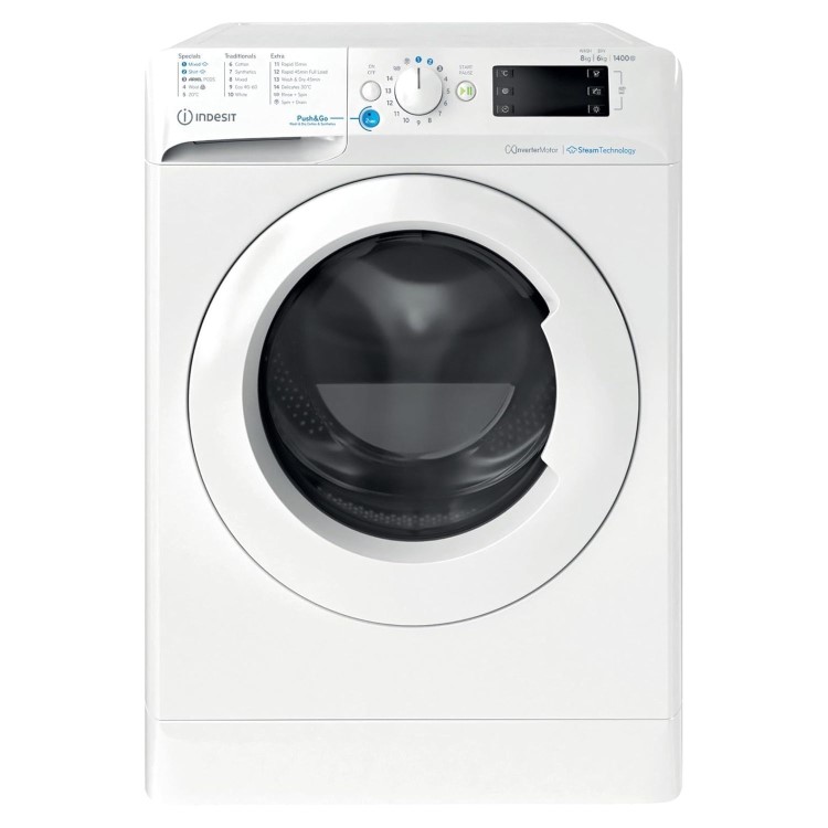 Indesit Push&Go 8kg Wash 6kg Dry 1400rpm Washer Dryer - White