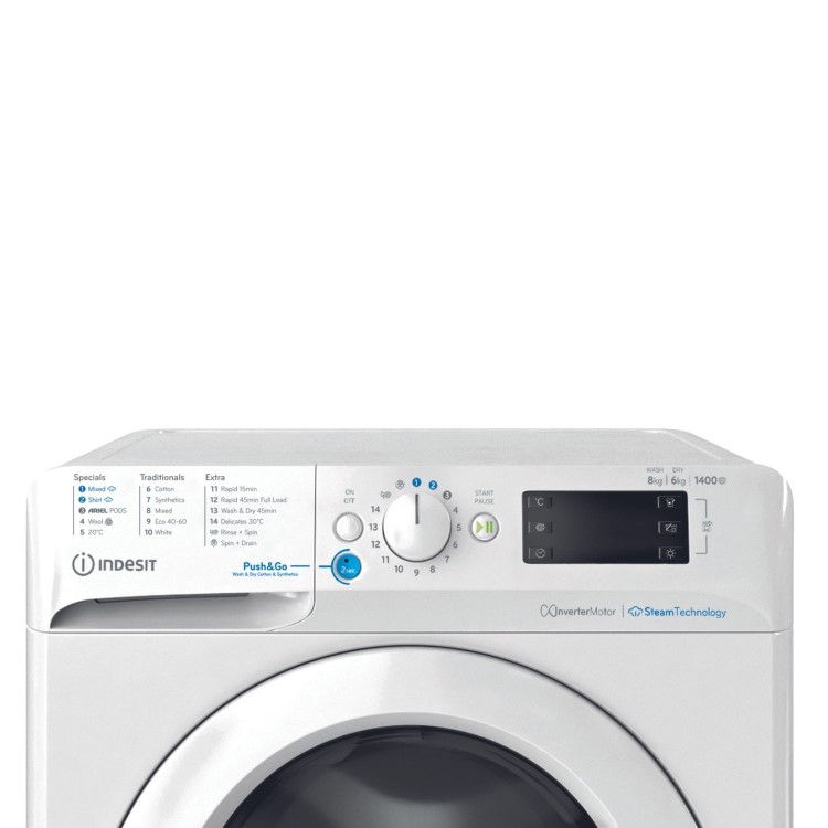Indesit Push&Go 8kg Wash 6kg Dry 1400rpm Washer Dryer - White