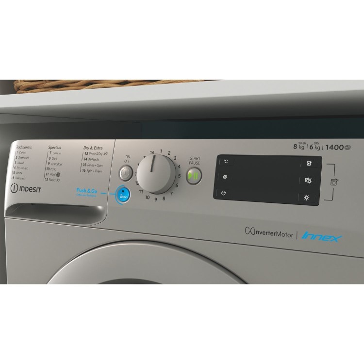 Indesit 8kg Wash 6kg Dry 1400rpm Washer Dryer - Silver