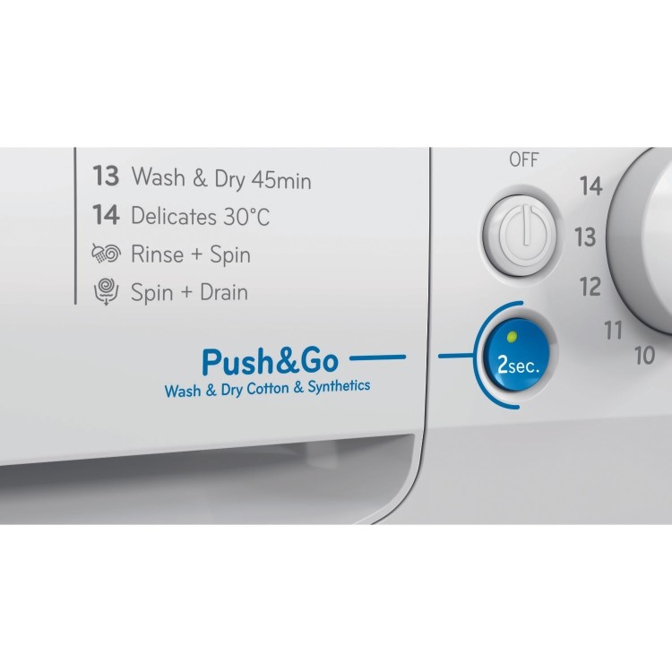 Refurbished Indesit Push&Go BDE96436WVUK Freestanding 9/6KG 1400 Spin Washer Dryer White