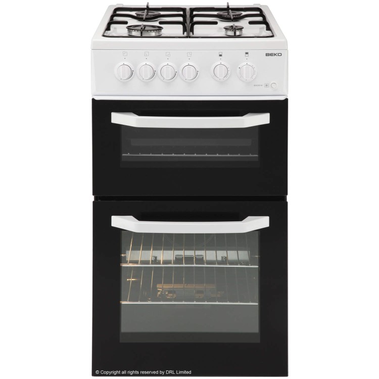 Beko BDG581W 50cm Double Cavity Gas Cooker - White