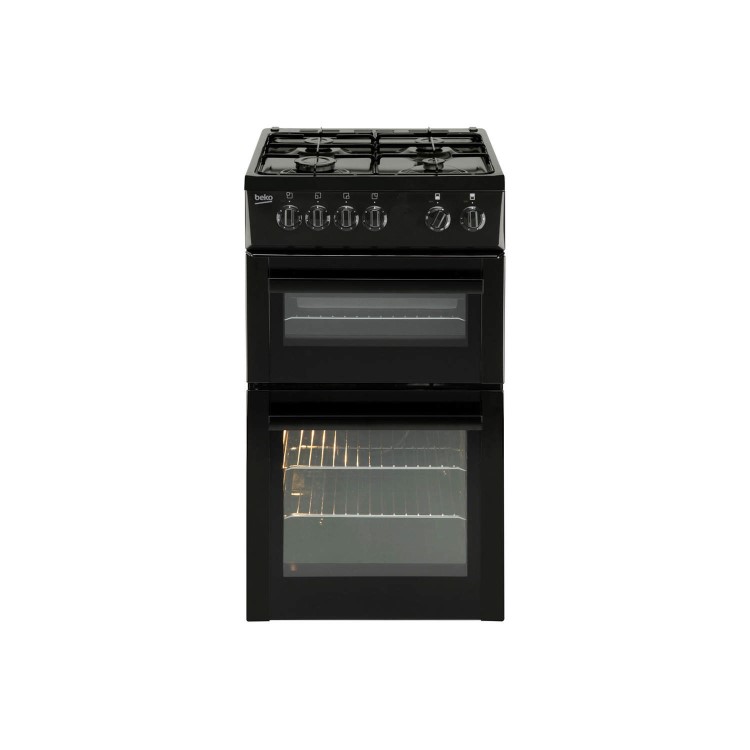 Beko BDG582K 50cm Wide Double Cavity Gas Cooker Black