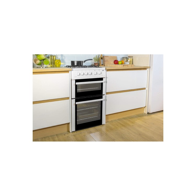 Beko BDG582W 50cm Wide Double Cavity Gas Cooker White
