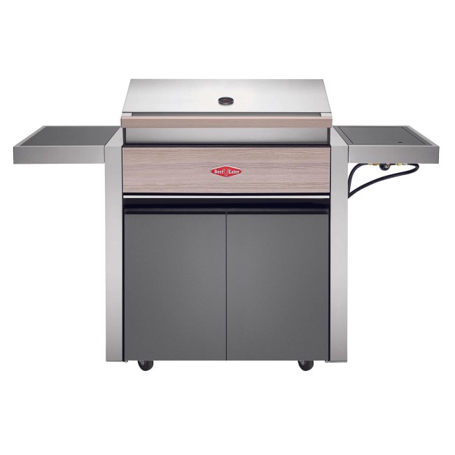BeefEater 1500 Series - 4 Burner Gas BBQ Grill & Side Burner Trolley - Silver