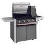 BeefEater 1500 Series - 4 Burner Gas BBQ Grill & Side Burner Trolley - Silver