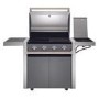 BeefEater 1500 Series - 4 Burner Gas BBQ Grill & Side Burner Trolley - Silver