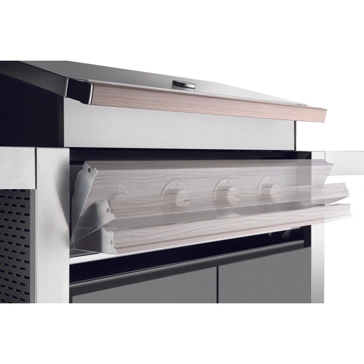 BeefEater 1500 Series - 4 Burner Gas BBQ Grill & Side Burner Trolley - Silver