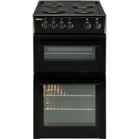 Beko BDV555AK 50cm Wide Double Oven Electric Cooker With Solid Hot Plate Hob Black