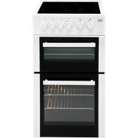 Beko BDVC563AW 50cm Wide Double Oven Electric Cooker With Ceramic Hob White