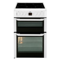 Beko BDVC667W Double Oven 60cm Electric Cooker with Programmable Timer White