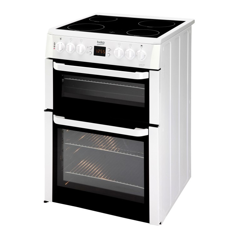 Beko BDVC667W Double Oven 60cm Electric Cooker with Programmable Timer White